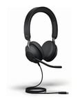 Jabra Evolve2 40 SE Wired Noise-Cancelling Stereo Headset With 3-Mic Call Technology and USB-A Cable - Works with all Leading Unified Communications Platforms such as Zoom and Google Meet - Black