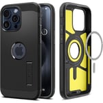 Spigen iPhone 15 Pro (6.1) Tough Armor Magfit Case - Black Drop-Tested Military Grade - MagSafe Compatible - Heavy Duty - 3-Layer Extreme Protection - Air Cushion Technology - Dual Layer Protection