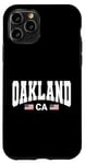 Coque pour iPhone 11 Pro Drapeau patriotique Oakland CA USA vintage Oakland