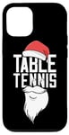 Coque pour iPhone 14 Pro Tennis De Table Chapeau De Noël Père Noël Ping Pong Tennis