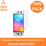 Nintendo Switch OLED Screen Protector Tempered Glass 9H Hardness 2 PACK
