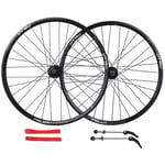 L.BAN MTB Bike Wheel Set 26 Inch Disc Brake Cycling Double Wall Alloy Wheel QR For Cassette Lift Bike 7-10 Speed 32H,Black