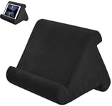 XOCOY Tablet Stand Pillow, Multi-Angle Soft Pillow Lap Stand, Book Couch Pillow Stand, Tablet Wedge Holder, Portable Triangle Tablet Stand for Tablets, eReaders, Smartphones, Books (Black)
