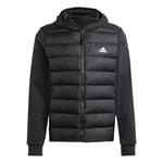 adidas Men's Essentials Hybrid Down Hooded Jacket Jacket (Down), black, XL Tall 2 inch