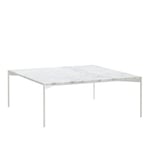 Adea - Plateau Table 90x90, White Carrara Marble Top White Option Legs - Soffbord