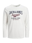 Jack & Jones Junior Long Sleeve Logo T-Shirt, Off White