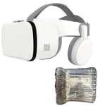3D VR Glasses Virtual Reality Headset Integrated VR Helmet Casque Helmet Bluetooth Earphone Suitable for Smartphone Google Cardboard