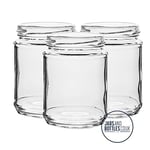 Set of 48x 300ml Panelled Jam Jars | 300ml Jam Jars | Including Gold Twist Off Caps | Glass Jars | Preserve & Chutney Jars | J&B