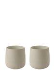 Emma Kop 0.22 L. 2 Stk Grey Home Tableware Cups & Mugs Coffee Cups Beige Stelton