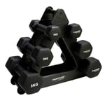 Tunturi - Hantelset neopren inkl. stativ - Gympaket