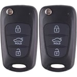 3-knapps Nyckelbricka Ersättning Kompatibel med Hyundai i20 i30 i35 ix20 ix35 Vikbar Fjärrkontroll Bilnyckel Tillbehör (2 st)