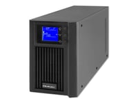 Qoltec - Ups - Oförändrad, Online, Ren Sinusvåg, Lcd - Ac 115-300 V - 1600 Watt - 2000 Va - 1-Fas - 9 Ah - Usb, Rs-232 - Utgångskontakter: 2 - Svart