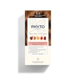 Phyto - Kit Coloration Permanente - 5.3 Châtain Clair Doré - Pigments Végétaux - Sans Ammoniaque - Experts Coloristes - Tenue Longue Durée - Couvre 100% des Cheveux Blancs