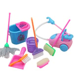 mingtongli 9pcs/set Pretend Play Mop Broom Toys Cute Kids Cleaning Furniture Tools Kit House Clean Toys Color Random