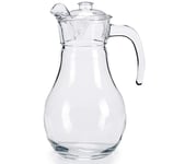 MGE - Glass Jug with Lid - Glass Pitcher with Lid - Water Carafe Jug for Hot/Cold Water, Iced Tea and Juice Drink - Juice Beverage Carafe - Fridge Jug - 1.8 l