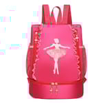 Barnens axeldansryggsäck Latin Ballet Bokväska rose red