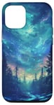 iPhone 14 Pro Lights Galaxy Space Forest Night sky Cosmic Stars Case