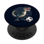 Funny T-Rex Soccer, Football T Rex Dinosaur Sport PopSockets Swappable PopGrip