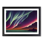 Animated Aurora Borealis H1022 Framed Print for Living Room Bedroom Home Office Décor, Wall Art Picture Ready to Hang, Black A2 Frame (64 x 46 cm)