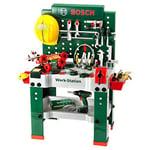 Theo Klein 8485 Bosch Workbench No. 1 I 150 Parts I Includes Cordless Screwdriver, Construction Set, Sander and Much More | Battery-Powered Cordless Screwdriver with Light and Realistic Sounds