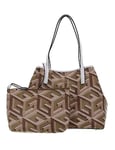 GUESS Vikky Large Tote, Bag Women, Logo Taupe, Taille Unique