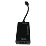 HDMI/Micro USB Adapter for Alcatel 1C 2019 Smartphone TV 3D Full HD 4K 1080P Screen (Black)