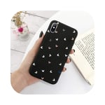 Silicone Love Heart Phone Case For iPhone 11 Pro X XR XS Max 7 8 6 6s Plus 5 5s SE 2020 Candy Shell Soft TPU Back Cover-Black-For iPhone 8 Plus