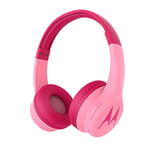 Motorola Squads 300 Wireless Kids Headphones with 15 Hours Play Time, Audio Splitter for Sharing and Anti-Allergic Cushion – Pink , SH056