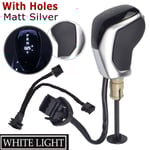 DSG AT LED Synkronisera elektronisk display Växelspaksknopp Växelspak Handboll för Golf 6 Jetta MK5 MK6 Tiguan Polo-Vit-Med hål White-With Holes