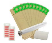 Kit for SEBO Vacuum 10 x Bags Filters Hoover X1 X1.1 X2 X3 X4 + Freshener