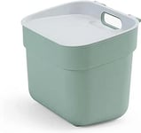 CURVER Poubelle de Tri 5L "Ready To Collect" - Utilisable en Compost - Avec Support Mural pour Mur ou Porte - Cuisine, Salle de Bain, Buanderie - 100% Recyclé -Vert