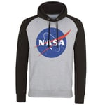 Hybris NASA logo baseball hoodie (Black/Red,L)
