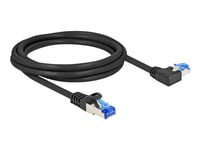 Delock - Patch-Kabel - Rj-45 (Hane) Rak Till Rj-45 (Hane) Vänstervinklad - 2 M - 6 Mm - S/Ftp - Cat 6A - Startad, Halogenfri, Hakfri - Svart