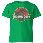Jurassic Park Logo Vintage Kids' T-Shirt - Green - 3-4 Years - Green