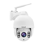 YoLuKe 5MP WiFi PTZ Camera Outdoor, 5X Optical Zoom Wireless IP Camera with Two-Way Audio, Support IR Night Vision/Human Detection/SD Card Slot White P3-5MP-WF-W