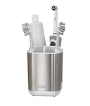 Joseph Joseph Easy-Store - Compact Toothbrush Holder Caddy Bathroom Storage- White/Steel