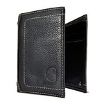 Carhartt Men's Rugged Pebble Leather Wallet, Available in Multiple Styles, Sac Homme, Noir (Trois Volets), Taille Unique