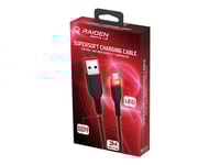 Raiden - Usb-Kabel - Usb (Hane) Till 24 Pin Usb-C (Hane) Red Led Backlight - 3 M - För Sony Dualsense