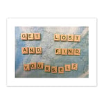 Get Lost Find Yourself Travel Scrabble Canvas Wall Art Print