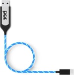 Poweraware Laddkabel USB-C 1 Meter Blå LED PAC
