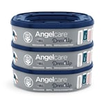 Angelcare - 3 Recharges Poubelle à Couches – Octogonale – Anti Odeur - Dress Up - Fabriqué en France