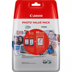 Canon PG-545XL/CL-546XL svart+färg, Photo Value Pack (2 färgpatroner + 50 ark 10x15cm fotopapper)