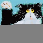 Paint by Numbers DIY Oil Painting kit Cartoon Black and White Kitten 40x50cm Modern Pop Hand Digital Painting oil Tablet Adults Beginner Kits Pre-Printed Canvas Colorful Wall Art Home Decor T6052