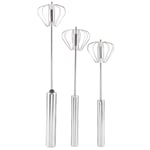 3PCS Semi-Automatic Manual Egg Whisk, Hand-Held Push-Type Whisk, Milk Frother Hand Crank Egg Beater Mixer for Home Kitchen Use