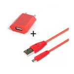 Pack Chargeur Pour Iphone 11 Pro Max Lightning (Cable Smiley Led + Prise Secteur Usb) Apple Connecteur - Rouge