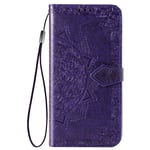 TANYO Case Suitable for Realme X50 5G, Stylish Leather Full-Cover Phone Case, 3 Card Slot, Magnetic Closure and Flip Stand Wallet Case. Purple