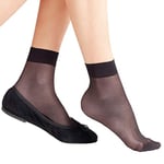 FALKE Women's Seidenglatt 15 DEN W SO Sheer Plain 1 Pair Socks, Black (Black 3009), 2.5-5