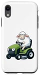 iPhone XR Cute Sheep Riding Lawn Mower Tractor Design Case