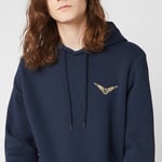 Harry Potter Golden Snitch Unisex Embroidered Hoodie - Navy - XXL