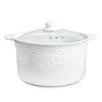Enamel Pot Non-Stick Ceramic Pot Round Lid Saucepan with Handle Ceramic Cookware Slow Cooker Stew Pot Nutritional Soup Pot Health Casserole 5.2L White Steamer (Color : White, Size : 5.2L)